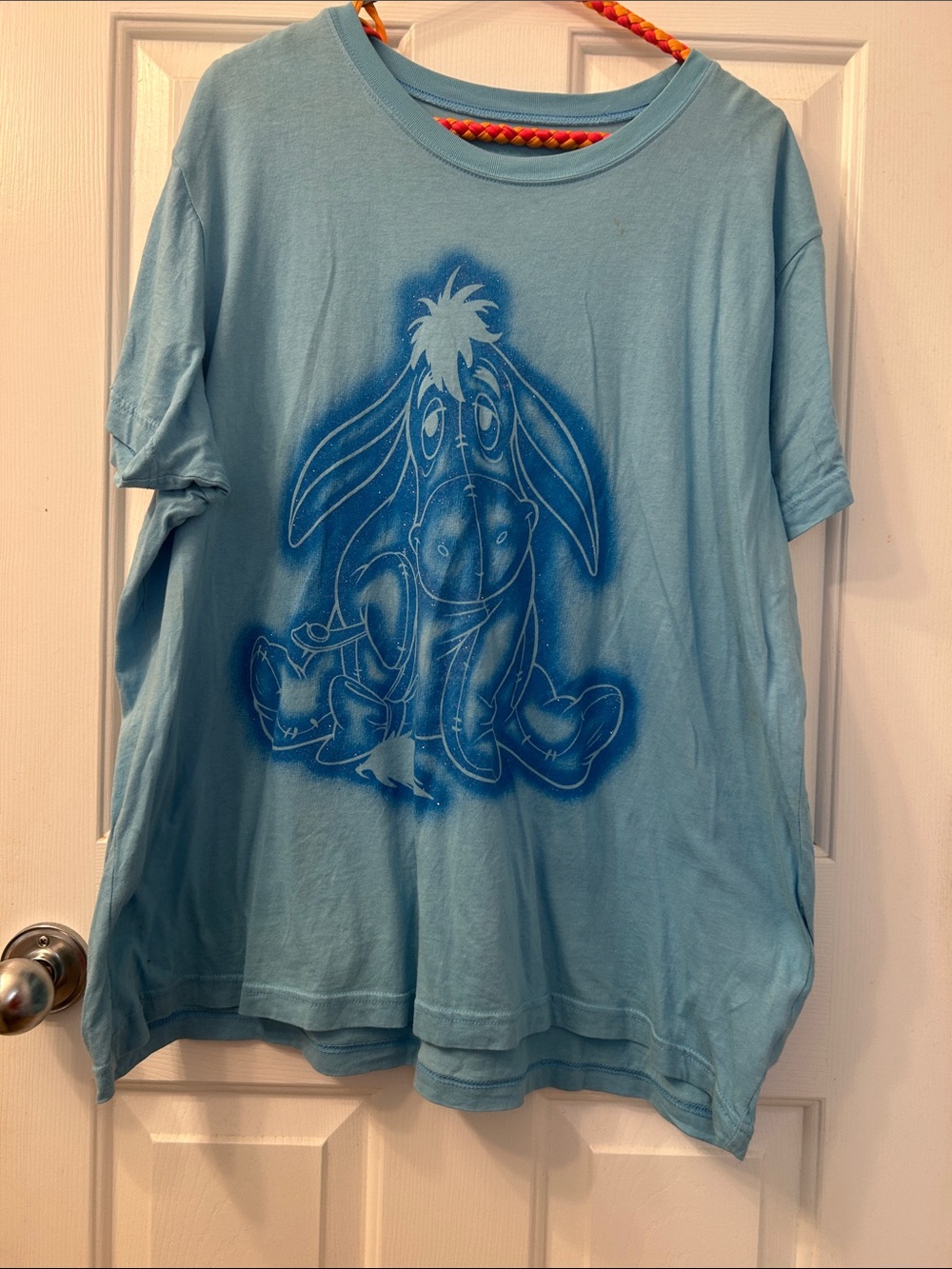 Disney Winnie the Pooh  Light Blue Eeyore sparkly Graphic Tee